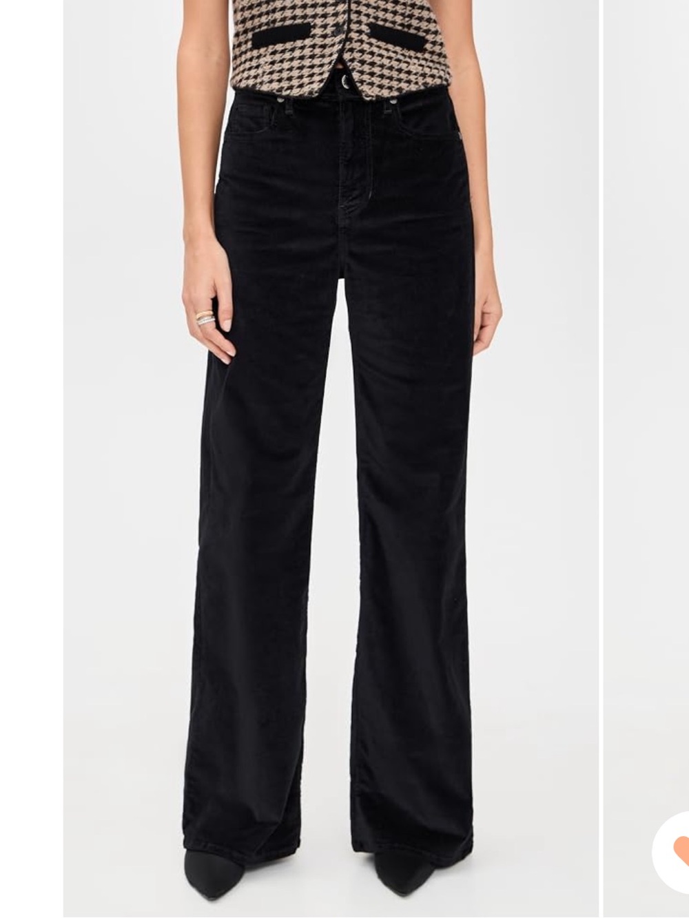 Veronica Beard Black High-Rise Wide-Leg Velvet Pants - Picture 2 of 9
